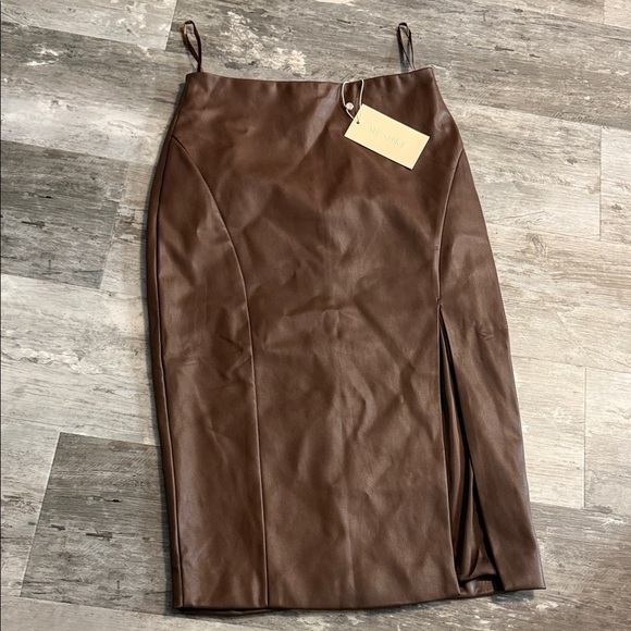 Meshki Dresses & Skirts - Meshki Chocolate Brown Midi Skirt